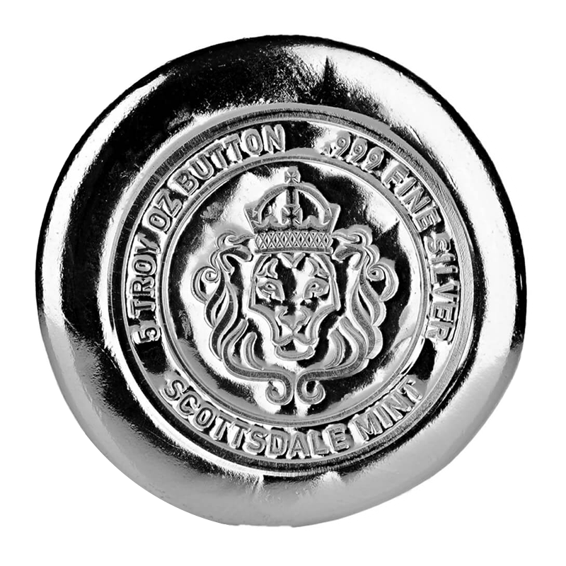 Image for 5 oz Scottsdale Lion Silver Button from TD Precious Metals